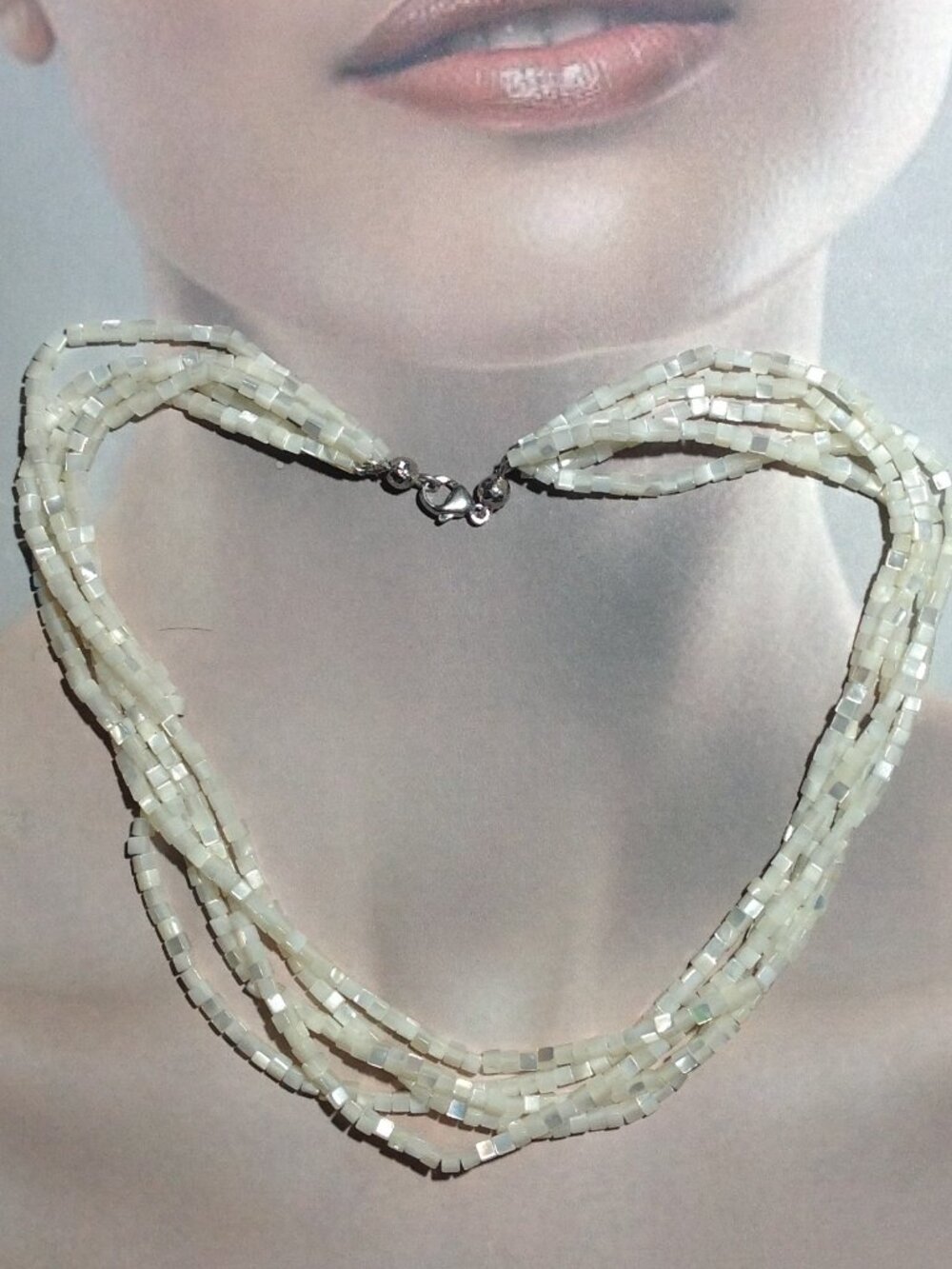 5 Rows Mother of Pearl Necklace